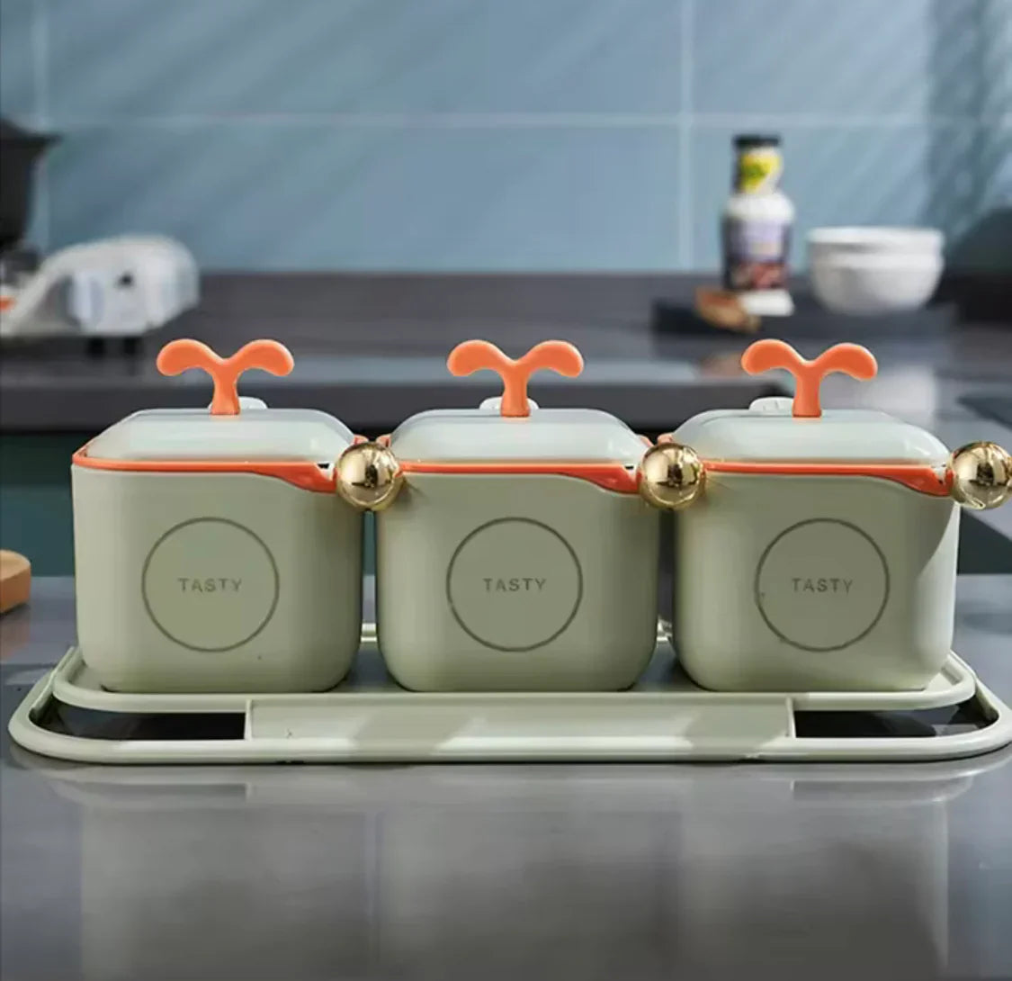 Pastel Harmony 3-Piece Seasoning Box Set