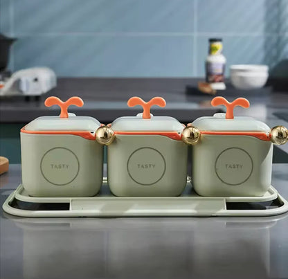 Pastel Harmony 3-Piece Seasoning Box Set
