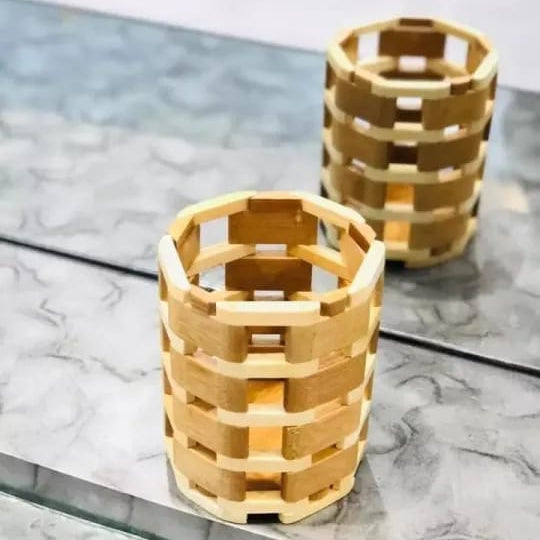 Round Bamboo Cutlery Holder