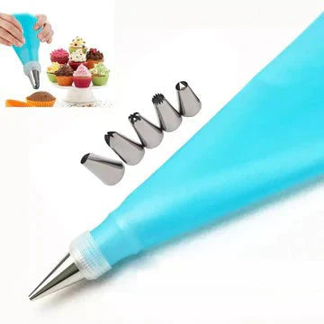 Reusable cake decorating nozzles set with Silicone piping bag