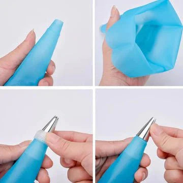 Reusable cake decorating nozzles set with Silicone piping bag